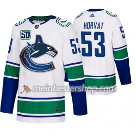 Vancouver Canucks Bo Horvat 53 50th Anniversary Adidas 2019-2020 Weiß Trikot Authentic - Herren